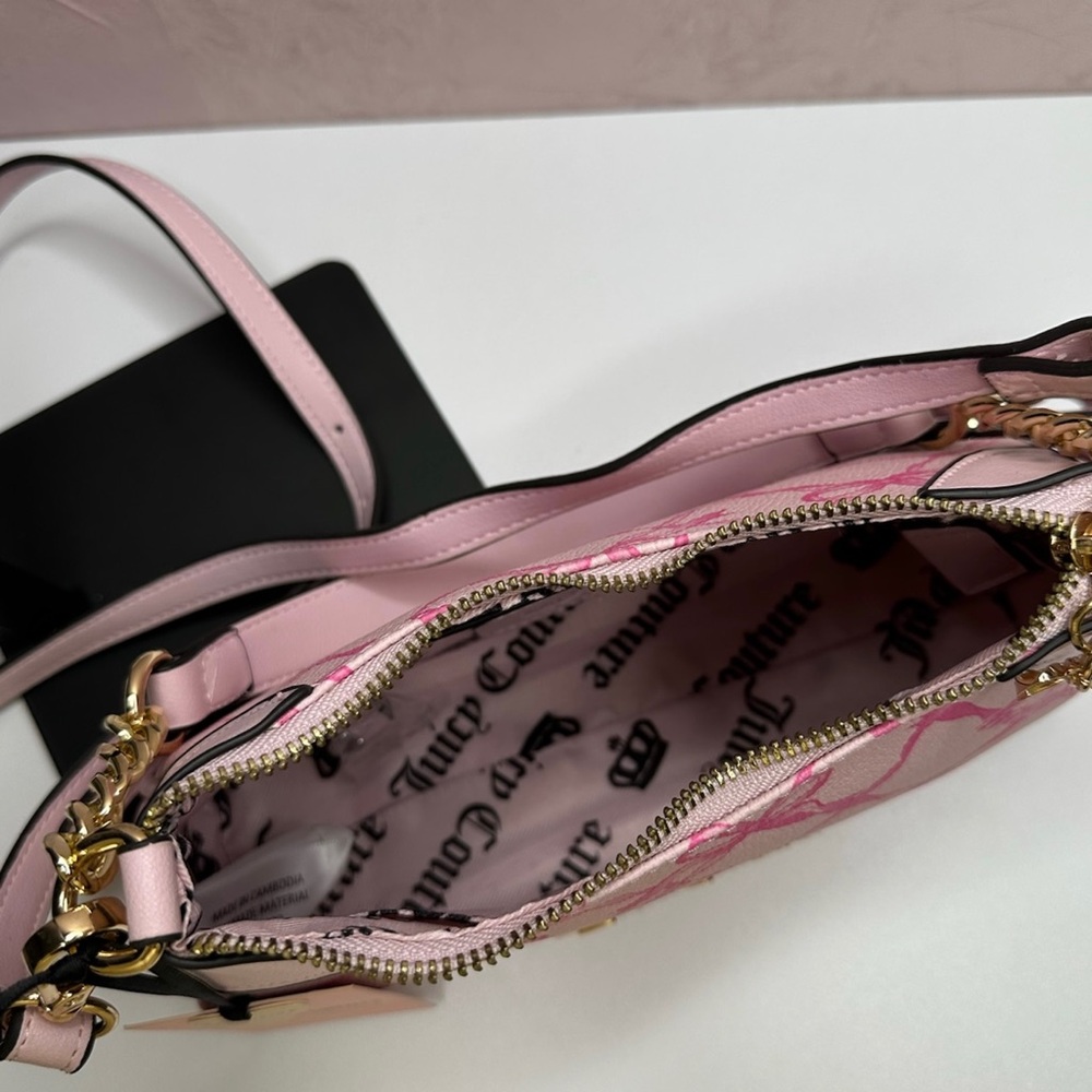 JUST IN!!  Juicy Couture Chiffon Pink Lovely Bows Shoulder and Wallet Set HTF - Picture 16 of 16